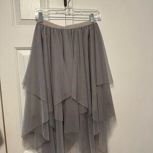 Elegant Gray Layered Skirt